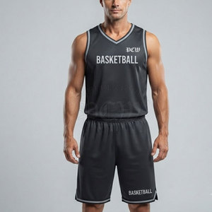 Tenue de basketball pour hommes en polyester légère, respirante et confortable, sans manches, pour l'entraînement des équipes de basketball - Product Image 4