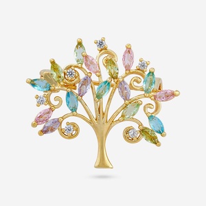 Broche de Moda con Cristales de Imitación para Saree 189141, Broches Chapados para Regalo de Fiesta con Aleación de Cobre, Latón y Diamante como Piedra Principal - Product Image 3