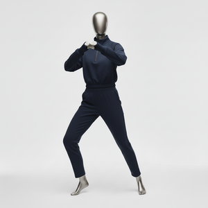 Conjunto Deportivo de Invierno con Estampado, Chaqueta Cortavientos y Pantalones Jogger de Alta Calidad, Personalizado para Mujer, Bloques de Color, 2 Piezas, Media Cremallera - Product Image 6