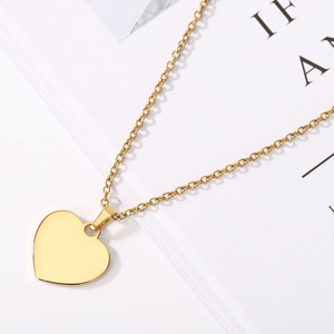 Collana con Ciondolo a Cuore Personalizzata con Incisione Laser, Placcata Oro, Altamente Lucida, Senza Graffi, Adatta per Gioielli Fai-da-Te per Coppie - Product Image 4