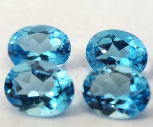 Topacio azul suizo de gran calidad natural, corte ovalado, 7x9mm, facetado, Topacio Azul suizo suelto, corte ovalado - Product Image 5