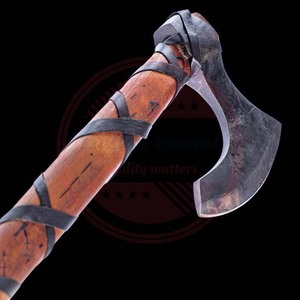 ทําเองมือปลอมแปลงใบมีดเหล็กคาร์บอนสูง Hatchet ขวาน Tomahawk ขวานตั้งแคมป์พร้อมที่จับไม้ - Product Image 2