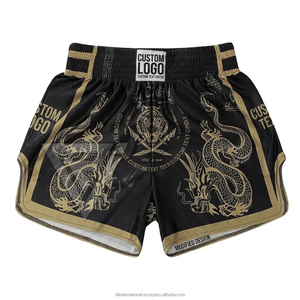 Thai Fitness Shorts RILL INTERNATIONAL Structured Workout Programs Breathable Construction Long Training Wear Front 100% Unisex - Product Image 5