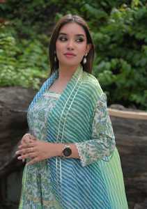 2025 Summer Collection Purple Embroidered Pure Lawn Cotton Straight Salwar Kameez Indian Pakistani Women's Washable Button - Product Image 4