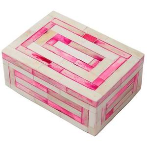 PInk and white bone made jewelry <b>storage</b> gift home <b>decor</b> <b>box</b> new article latest american australian design - Product Image 1