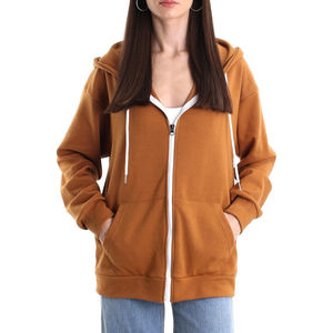 Achetez des sweats à capuche imprimés d'hiver avec fermeture éclair sur le devant, surdimensionnés, à épaules tombantes, style coréen, couleurs personnalisées - Product Image 1