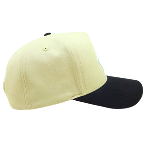 5 Panel Baseball Cap Structured Hat Mixed Black and White Color Custom Button <b>Plastic</b> Single Breasted Logo Patch Wholesale - Product Image 4