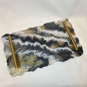 Bandeja de Resina de Lujo de un Solo Nivel para la Organización del Hogar, la Cocina y la Mesa, para Servir Bebidas, Aperitivos y Exhibir Accesorios Decorativos - Product Image 4