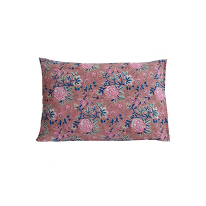Luxe motif floral tissé 100% coton main bloc imprimé écologique 20 feuilles tissu enveloppe fermeture taie d'oreiller couverture - Product Image 3