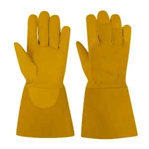 Gants de soudage en cuir pleine fleur, manchette longue, haute qualité, en peau de chèvre, pour soudage TIG, cuir souple et durable, 15 cm, gants de soudage personnalisés - Product Image 2