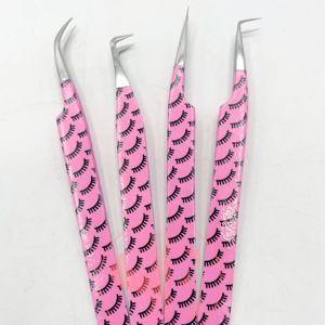 Pinzas de pestañas profesionales de etiqueta privada personalizables, Impresión de amarre de volumen, agarre de acero inoxidable fuerte, precisión de alta calidad - Product Image 4