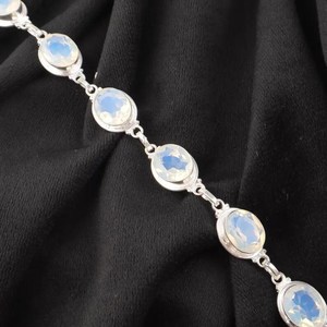 Dainty Milky Opal Tennis Bracelet 925 Sterling Silver Luxury Glowing Jewelry <b>October</b> <b>Birthstone</b> GIA Certified Gift for Women - Product Image 3