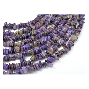 Venta al por mayor fabricante indio Charoite Chips metafísicos cadena a granel al por mayor cuentas de piedras preciosas naturales para la fabricación de joyas - Product Image 2