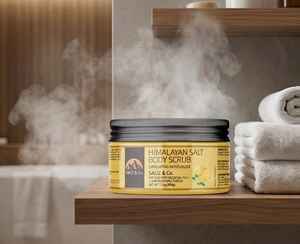 Gommage corporel au sel de l'Himalaya à la fragrance naturelle d'agrumes, exfoliant biologique hydratant pour éclaircir la peau et détoxifier à la vitamine C - Product Image 3