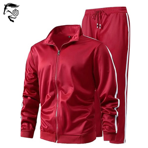 Hombres de alta calidad atléticos 2 piezas Casual Full Zip Up Jogging Sweatsuit Workout Sportset Sportswear Chándal - Product Image 3