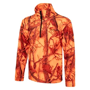Challenger <b>Orange</b> Half Zip Polar <b>Fleece</b> Outdoor Jacket Anti Pilling Made In Turkey Wholesale - Product Image 1
