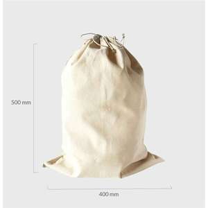 Grand sac en coton naturel de 8 oz avec cordon de serrage, biologique, recyclable, réutilisable, impression par transfert thermique avec logo personnalisé pour le rangement d'artisanat - Product Image 3