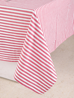 Nappe carrée classique rayée en coton rouge et blanc, tissée, imperméable et lavable pour la salle à manger