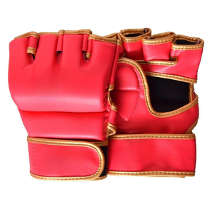 Gants de boxe en cuir à demi-doigts avec fermeture Velcro pour l'entraînement aux arts martiaux, unisexe adulte - Product Image 1