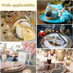 Anneaux de serviette en perles de bois de ferme avec perles en bois et élastiques Ajoutez une touche élégante à votre table à manger - Product Image 4