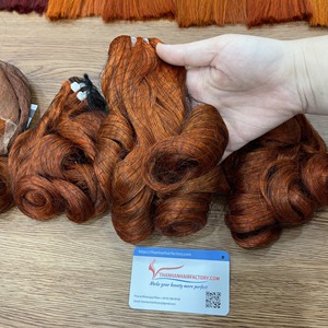 Extensiones de cabello humano Remy virgen 100% con rizo hinchable de Color naranja Estilo de lujo de Thanh An hair - Product Image 2