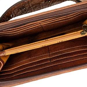 Monederos de moda occidental de piel de cocodrilo auténtica de calidad superior hechos a mano, Cartera de diseño bohemio con ranuras para tarjetas y efectivo - Product Image 3