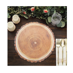 Assiette de chargeur en bois naturel Dîner de fête d'événement Mariage Élégant 13 pouces de diamètre Assiette de chargeur en bois naturel - Product Image 1