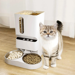 Smart Dual <b>Bowl</b> Auto Pet Feeder Automatic Slow <b>Dog</b> Feeder with Charging Power Source <b>Plastic</b> Material - Product Image 6