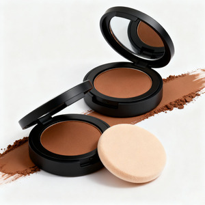 Logo personnalisé Poudre pressée végan à couverture complète Poudre compacte minérale imperméable de réglage pour le maquillage - Product Image 2