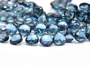 Topacio azul Londres AAA, corazón de 6mm, Briolette, Topacio Azul Natural facetado, piedras preciosas semipreciosas, cuentas de topacio fino genuino para joyería - Product Image 6
