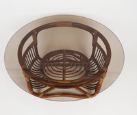 Table basse en rotin naturel au design unique, modèle tendance, écologique, décorative, mobilier moderne pour salon, hôtel, villa