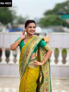 Indian Banarasi Silk and Kanjivaram Silk Saree Collections with Rich Pallu and Meenakari Weawing Saree with Low Price Saree - Product Image 6