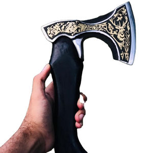 Hache Tomahawk industrielle en acier personnalisée faite à la main tête de hache de Damas prête au combat avec manche en bois tranchant pour le camping bricolage - Product Image 1