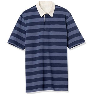 เสื้อโปโลแขนสั้นสำหรับผู้ชายไซส์ใหญ่พิเศษ, เสื้อคอตตอนแห้งเร็วระบายอากาศได้ดีพิมพ์ลายทางสีพื้นสไตล์สตรีทแวร์ - Product Image 6