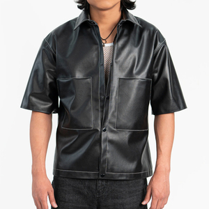 Camisas de Cuero para Hombre de Alta Calidad, Recién Llegadas, Personalizadas, de Manga Corta, Ligeras, en Varios Colores - Product Image 1