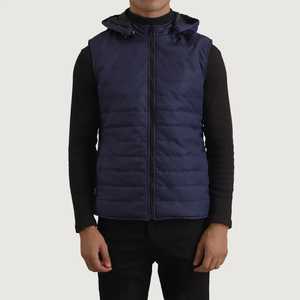 Gilet matelassé zippé pour homme, veste sans manches d'hiver, vêtement d'extérieur décontracté et chaud - Product Image 3