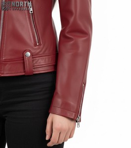 Winter Women's Vintage Leather <b>Canvas</b> Jacket Knitted Breathable Customizable High Quality OEM Service - Product Image 3