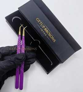 แหนบดัดขนตา GETUP BROSONS IMPEX 90 องศา ปลายโค้ง สีชมพู/ม่วง ปลายสีทอง เรียบ ป้องกันไฟฟ้าสถิตย์ ขนาด 10 มม. ทำจากใยเงินและสแตนเลส - Product Image 4