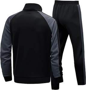 Traje deportivo de invierno Unisex personalizable de alta calidad para hombre, sudadera con cremallera completa, pantalones de chándal, conjunto de chándal XL de talla grande - Product Image 2