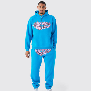 Chándal de algodón 100% de peso pesado de alta calidad de salida de fábrica, traje acampanado apilado a la moda, serigrafía ecológica desteñida - Product Image 1