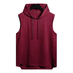Débardeur à capuche sans manches pour homme, haut de sport léger pour la gym et l'entraînement, vêtement de fitness personnalisé, conception OEM - Product Image 1