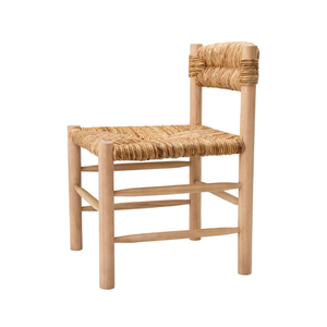 Silla de Comedor de Teca Étnica con Asiento de Hoja de Pandan para Proyecto Turístico - Muebles de Madera de Teca - Product Image 3