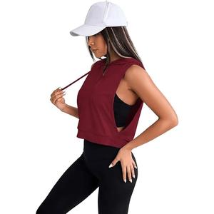 Camisetas deportivas con logotipo personalizado para mujer, Camiseta holgada sin mangas para correr Yoga, camisetas sin mangas para correr para niñas, camisetas sin mangas para correr, chaleco de entrenamiento para gimnasio, sudaderas con capucha - Product Image 2