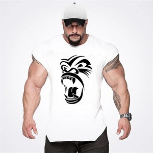 Débardeur respirant imprimé de qualité supérieure Débardeur en coton biologique pour hommes Débardeur personnalisé Summer Gym Running Singlets - Product Image 4