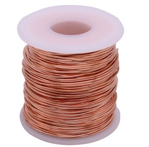 Compre bobina de alambre de cobre puro al 99.99%, alambre sólido para aplicaciones eléctricas, calibre 22, 100 pies - Product Image 1