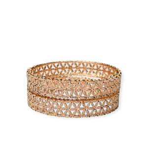 Brazaletes Elegantes con Diseño de Red en Oro Rosa, Joyería de Imitación Premium para Bodas y Fiestas, Precio al por Mayor - Product Image 2