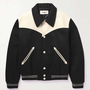 Nueva venta al por mayor 2024 hombres personalizados apliques bordados chaqueta de invierno mangas de cuero Letterman Varsity chaquetas para hombres - Product Image 1
