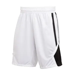 Short de basket-ball avec broderie de gym pour hommes en maille officielle à rayures de poche, logo OEM personnalisé - Product Image 1