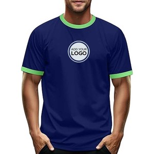 T-shirts en coton Ringer, T-shirts ajustés doux de qualité supérieure, T-shirts unisexes en coton et polyester Ringer pour hommes - Product Image 4