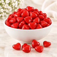Dragées en forme de cœur rouges en gros, bonbons en vrac, confiseries colorées délicieuses, cadeaux pour mariage et fêtes, commande minimum 1 kg